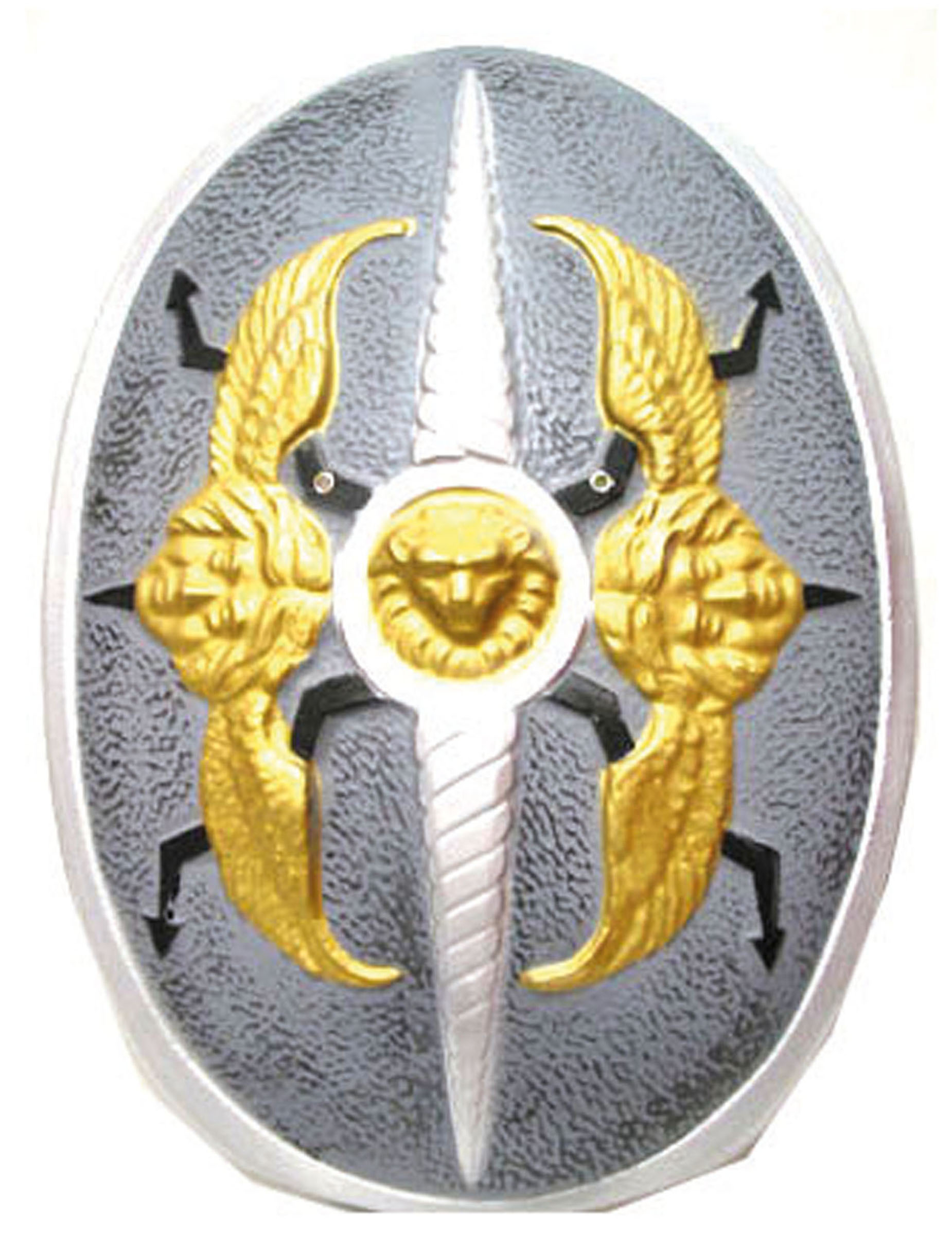 Ritterschild für Kinder Motiv Löwe und Engel silber-grau-gold 60x40cm von ESPA