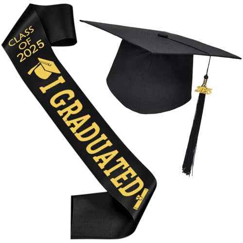Angenster Bachelor Geschenk Doktorhut Bachelor Hut,Abitur 2025 Geschenke Für Absolventen,Graduation Hat Verstellbar für Herren Damen (2025, F) von Angenster