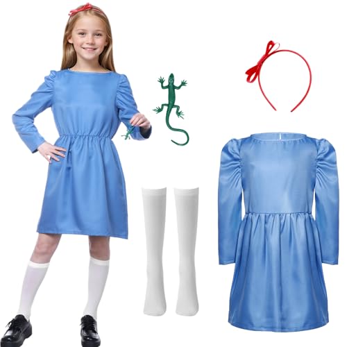 Angenster WW2 Kostüme für Kinder, M-Atilda-Kostüm, Welttag Kostüme für Mädchen, inklusive Gürtel, Eidechsenspielzeug, 1 Paar Socken (Kinder, 150) von Angenster
