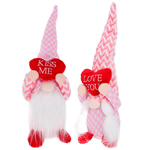 2St Puppe zum Valentinstag wichtelpuppe bürodeko Weihnachtsdekorationen Valentinstag Gnom Plüsch Ornament Hochzeitsdekorationen Puppe für Szenendekoration Liebe von Angoily