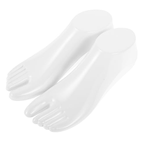 Angoily 1 Paar Fußmodellständer Socken-Mannequin-Fuß-Display unterstützt Schuhspanner Damen Fußsockenanzeige Sockenhalterung Plastik Fuß Modell gefälschter Fuß Simulationsfußmodell Weiß von Angoily