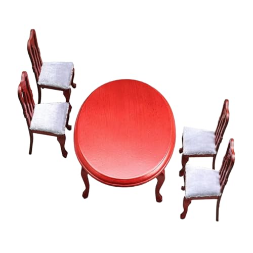Angoily 1 Satz Möbelmodell Restaurant Mini-stühle Kleine Puppenstubenmöbel Puppenhausmöbel, Tisch Und Stühle Winzige Möbel Puppenstubenstühle Mini-puppenhausmöbel Holz von Angoily