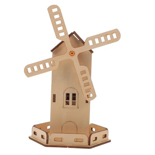 Angoily 1 Satz Solare Windmühle Wissenschaftliche Experimente Für Solarbetriebenes Spielzeugset Solar-holzspielzeug Zum Zusammenbauen Solarmontagespielzeug DIY-vorbau-Kits Hölzern von Angoily