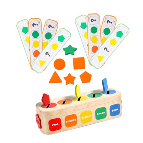 Angoily 1 Satz zum Sortieren von Geometrien Kleinkindblöcke Formklassifizierungsspielzeug Rätsel für passende Spiele Kleinkindspielzeug Formen Lernen Holz von Angoily