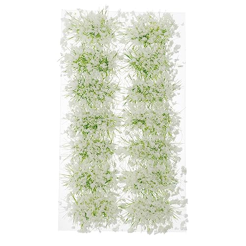 Angoily 1 Schachtel Grasschuppen Mini-blumenbüschel Selber Machen Blätter Außen Blumen- Miniatur Glyzinien Modellgras Künstliche Outdoor-Pflanzen Streuen Beute Kunststoffharz Weiß von Angoily