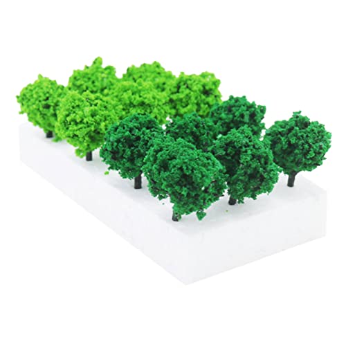 Angoily 1 Schachtel Landschaftsbaummodell Miniatur klein Terrain Stiele kunststoffpflanze plastikbaum klebereis sleim gefälschtes Strauchbüscheldekor statisches Strauchbüschelmodell Green von Angoily