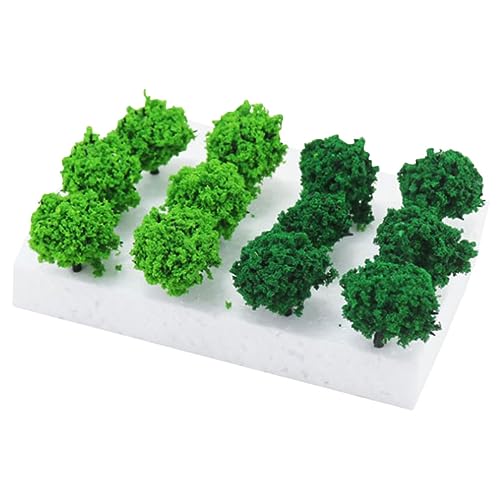 Angoily 1 Schachtel Landschaftsbaummodell Terrain klein Mini Grün Stiele kunststoffpflanze plastikbaum Modellbau-Bäume sleim statisches Strauchbüschelmodell simuliertes Strauchdekor Green von Angoily