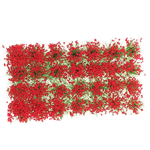 Angoily 1 Schachtel Sandtisch DIY Material Klein Miniatur Basierende Blumen Miniaturgartenzubehör Anordnung Märchengarten Falsches Moos Mini-modellbäume Pflanzen Drinnen Rot Plastik von Angoily