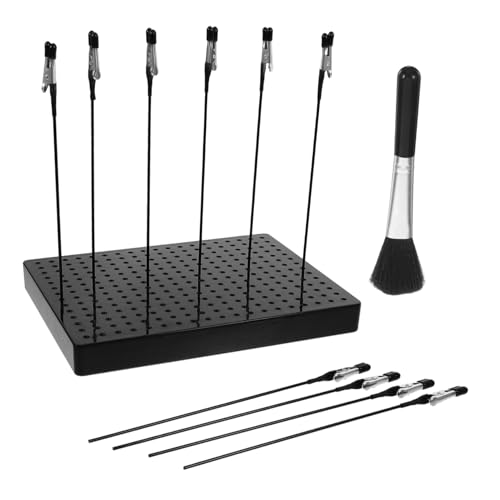 Angoily 1 Set Alligator Clip Stick Model Malständer Basishalter Mit Reinigung Pinselbar Für Airbrush -Hobby -Modell Teile Memo Clips DIY -kartenfoto Memo Metal Metall von Angoily