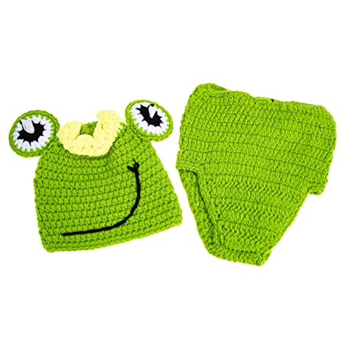 Angoily 1 Set Frosch Fotografie Kleidung Fotostudio Posing Requisiten Windeln Neugeborenen Kostüm Hauben Für Babys Meilenstein Jungen Anzug Outfits Ankündigungs Outfit Garn von Angoily