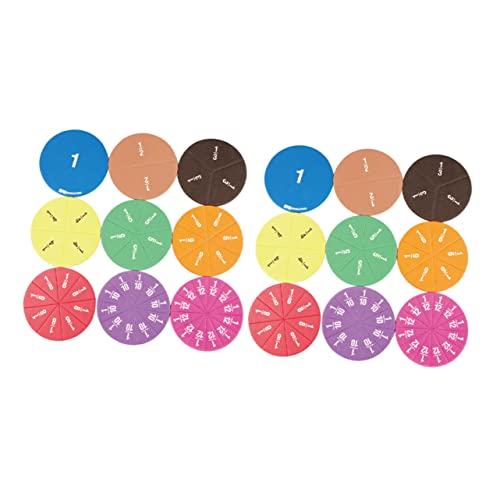 Angoily 10 Sätze Bruchrechenkreise Teiliges Mathematikspielzeug für Lernhilfe Kognitiven Fähigkeiten und Mathematikverständnis für Schule und Zuhause von Angoily
