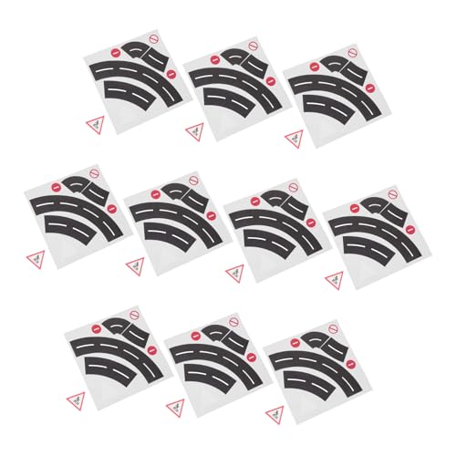 Angoily 10 Sets DIY -Kurven Straßenaufkleber Abnehmbare Verkehrszeichen Aufkleber Verkehrsschilder Schilder Aufkleber Verkehrsschilder Für Kinderkleber Straßenschilder von Angoily