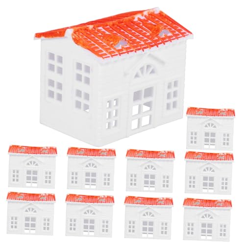 Angoily 10 Stück 3D Villa Model Fenster Willkommen Villa-Modell-Ornament Kleines Villenmodell Simulationsvilla-Modell Simulationsgebäudemodelldekoration Plastik Weiß von Angoily