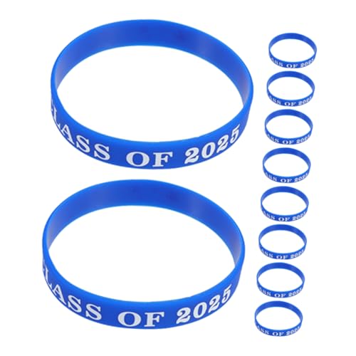 Angoily 10 Stück Armbänder Für Die Abschlussfeier Student Schlagarmbänder Masse Sachen Farbig Festival-armband Schärpe Für Den Abschluss 2025 Armband Slap-bands Artikel Kieselgel Blue von Angoily