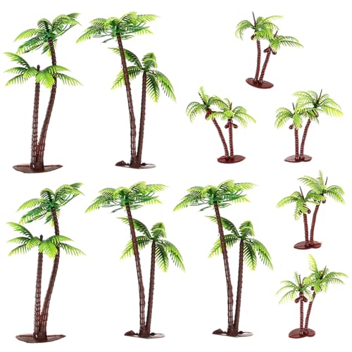 Angoily 10 Stück Artificial Tree plastikbaum Sandtisch Dekoration modellbäume Modellbau Landschaft Dekorationen Miniatur Simulation Strand Mini-Pflanzendekor Mini-Landschaftsdekor Green von Angoily