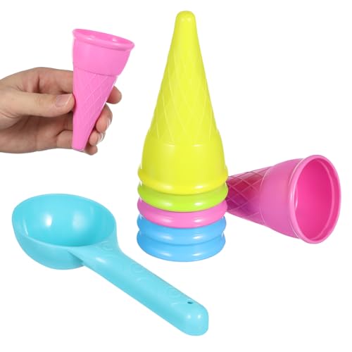 Angoily 10 Stück Eiscreme-Strandspielzeug Aus Kunststoff Eistüte-Schaufel-Modell Strandspielzeug Für Kinder Sandspielzeug Am Meer Für Kinder Und Kleinkinder von Angoily