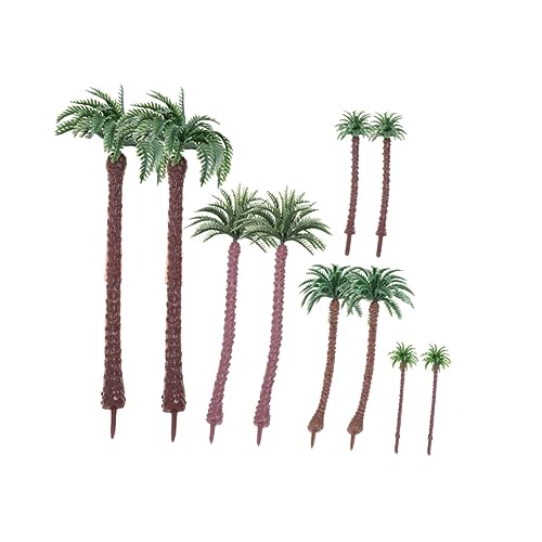 Angoily 10 Stück Landschaftsmodellbaum palmier Mini-Palmendekor künstliche Palmen Party künstliche Pflanzen Modellpalmen maßstabsgetreue Modellbäume Palmenminiatur Geäst Palmenmodell Green von Angoily