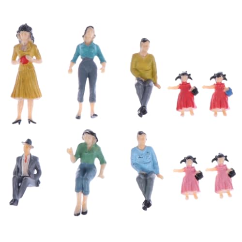 Angoily 10 Stück Maßstab Realistische Details Farbige Modellfiguren für Modelleisenbahn Architektur und Dioramen Unterschiedliche Stile und Farben Zufällige Farbe Zufällige Farbe von Angoily