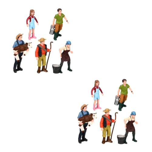 Angoily 10 Stück Teiliges Bauernhof Figuren Realistische Miniatur Menschen Modellfiguren für Architektur Layout und Spielfiguren Umweltfreundlich Geruchsfrei Dekoration und Geschenkidee von Angoily