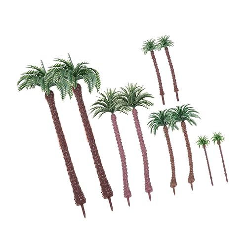 Angoily 10 Stück Teiliges Kunststoff Palmbaum Modell und Realistische Mini Kokospalmen für DIY Landschaftsbau Sandtisch und Micro Landschaft Deko Vielseitig Einsetzbar von Angoily