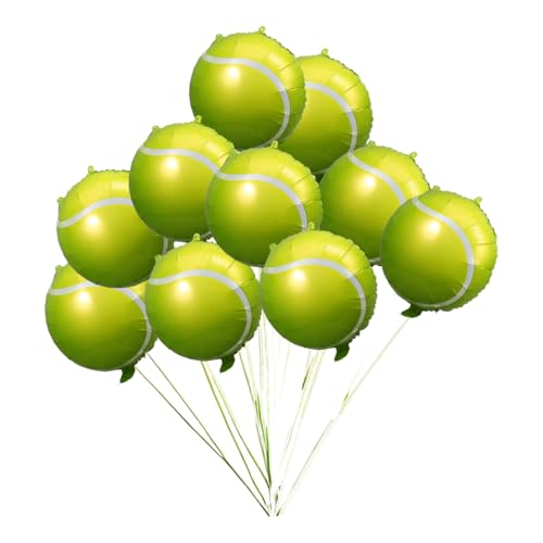 Angoily 10 Stück Tennisballons Grüner Party Ballon Folienballons Tennis-Party-Dekorationen für Männer Frauen Kinder Sport-Thema Geburtstag Dekoration Partyzubehör von Angoily