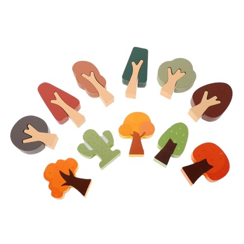 Angoily 11 Stück Teiliges Miniatur-holzbäume für Modelleisenbahn mit Natürlichem Design Einfach zu Montieren Sichere Glatte Oberfläche Realistische Wald-Dekoration für Bastler und Dioramen von Angoily