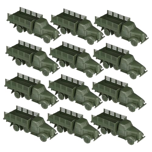 Angoily 12 Stück Modellspielzeug für Militärfahrzeuge Armee -LKW -Model Kits dekoratives Kinderspielzeug Spielzeugmodellwagen klassisches Kinderspielzeug Kinderaccessoire pp Dark Green von Angoily