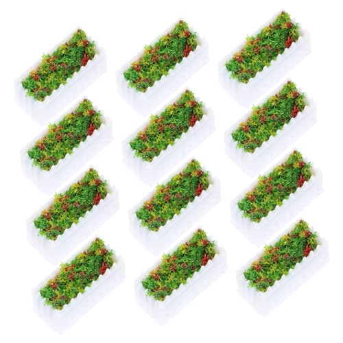 Angoily 12 Stück Teiliges Mini Blumenbeete mit Kunstblumen Dekorative Landschaftsornamente für Puppenhäuser und Mikro Szenen für DIY Projekte und Dekorationen von Angoily