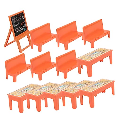 Angoily 13 Stück Kinderzimmer Dekoration kleine Schreibtischstühle Schulstühle schreibtischstuhl Modell wohnmöbel aus Holz Mini-Klassenzimmer-Landschaftsmodell Plastik von Angoily