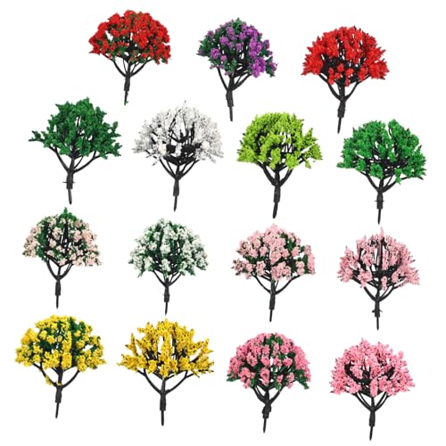 Angoily 15 Stück Artificial Tree Little Trees Modell Landschaftsbau Künstliche Bäume Modellbau Bäume Dioramenbedarf Modellbäume Mini-Baummodell Simulationsanlagenmodell Baumfiguren Plastik von Angoily