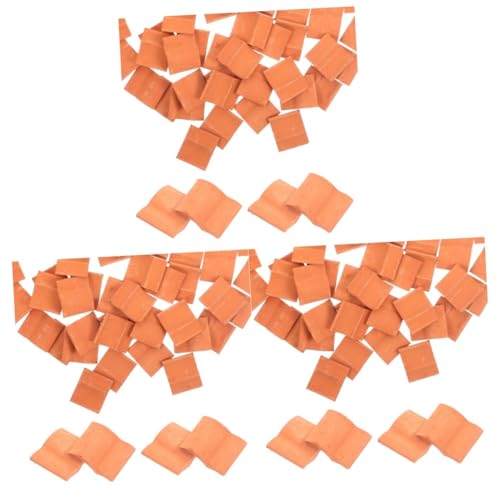Angoily 150 Stck. Mini Dachziegel Modelle Rot für Sandtisch DIY Miniatur Landschaft Garten Zubehör Realistische Kleine Dachziegel für Puppenhaus und Mikro Szenerien von Angoily