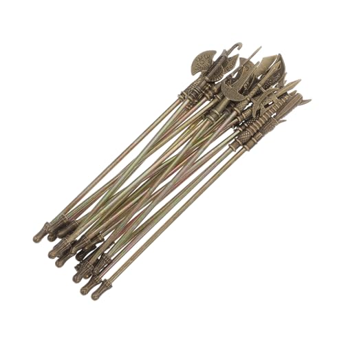 Angoily 18 Stück Legierungswaffenmodell Kind Verzierungen Ornamente Miniatur lehrreich Schmuck Mini-Arme aus Zinklegierung Mini-Waffenmodelle aus Zinklegierung Heimdekoration Hellbraun von Angoily