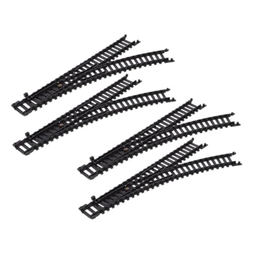 Angoily 2 Paare Simulationsbahnstrecke spielzeugauto Flexibles Schienensystem Zug Set Zugzubehör Bahngleise gebogen Spielzeugeisenbahnschienen Plastik Black von Angoily