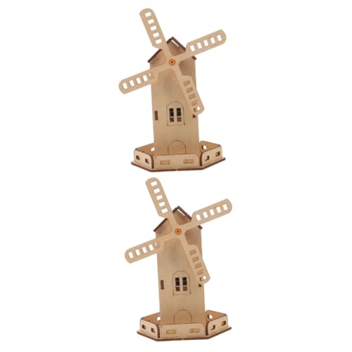 Angoily 2 Sätze Solarbetriebenes DIY Holzspielzeug Windmühle Bausatz für Montessori Kreativset zur Praktischer Fähigkeiten Geeignet für Jungen und Mädchen Umweltfreundliches Lernspielzeug von Angoily