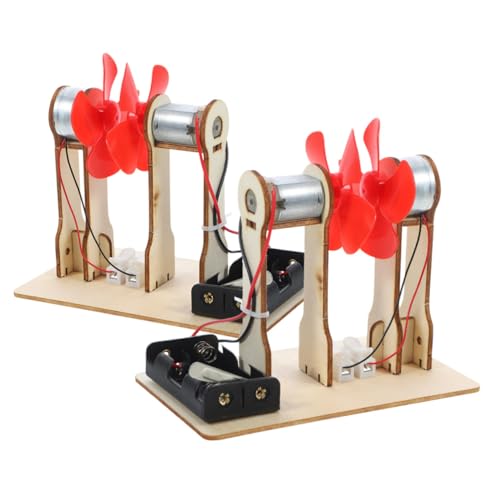 Angoily 2 Sätze Windturbinenmaterialien Motor Lernspielzeug Generatormodell Windgeneratormodell Windstromgenerator Stromgeneratormaterial Holz von Angoily