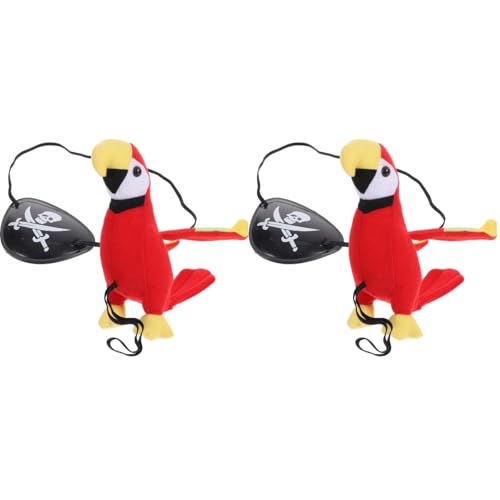 Angoily 2 Sets Piratenpapagei Auf Der Schulter Requisite Halloween Piratenaugenklappen Schwarze Kapitänsschädel-Augenklappe Als Kostümzubehör Für Halloween-Party von Angoily