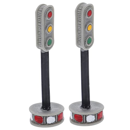 Angoily 2 Stück Ampelmodell Nacht Mini drinnen klein verkehrsampel für kinderampel DIY Verkehrsampel zabawki stymulujące rozwój Bremslicht für Puppenhausdekor Harz von Angoily