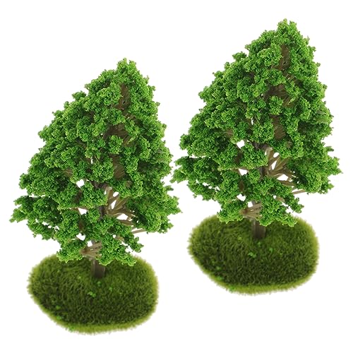 Angoily 2 Stück Baummodell Mini Modellbäume klein falscher Baum modellbaum Artificial Tree Sandtisch-Layout Pflanzenmodell-Schmuck grüne Landschaft Landschaftsmodell Plastik von Angoily