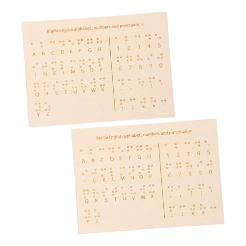 Angoily 2 Stück Braille-unterrichtsgeräte Blinde Bretter Braille-bücher Schreibübungen Für Kleinkinder Gadgets Für Blinde Braille-lehrmittel Holz Khaki Angoily 2 Stück Braille-unterrichtsgeräte Blinde Bretter Braille-bücher Schreibübungen Für Kleinkinder Gadgets Für Blinde Braille-lehrmittel Holz Khaki von Angoily
