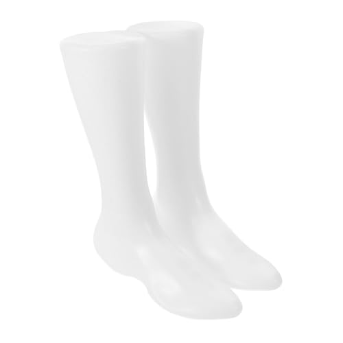 Angoily 2 Stück Fußform-Schuhspanner Fußpuppe Für Socken Schuhe Socken Ausstellungsstand Falsches Bein Sockenständer Mannequin-füße Sockenhalter-Display Mannequin-fuß Weiß Plastik von Angoily