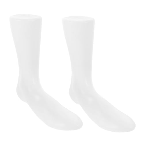 Angoily 2 Stück Fußform-Schuhspanner Schuhdisplay Sockenpräsentation Sockenpuppenmodell Schuhformmodell Schuhpräsentationsmodell Socken-Display-Fuß Mannequin-Füße Fußanzeige Plastik Weiß von Angoily