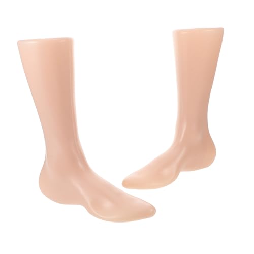 Angoily 2 Stück Fußform-Schuhspanner Sockendisplay Mannequin-füße Fuß Aus Kunststoff Mannequin-fuß Falsches Bein Sockenständer Fuß Schaufensterpuppe Socken-Display-fuß Plastik Beige von Angoily