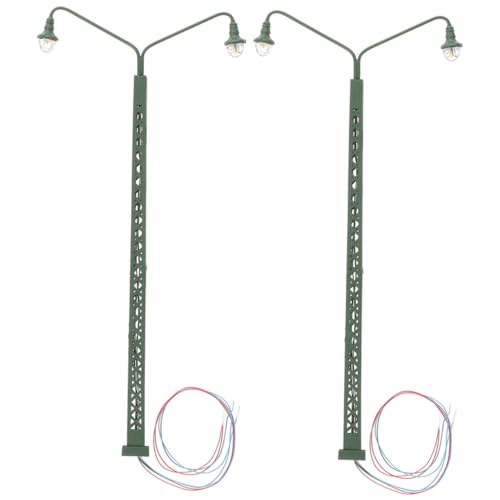 Angoily 2 Stück Sandtisch Lampe Sandtisch Layout Eisenbahn Zug Lampe Maßstab Kleines Modell Mini Hausversorgung Zug Layout Sandtisch Ornament Grün Edelstahl von Angoily