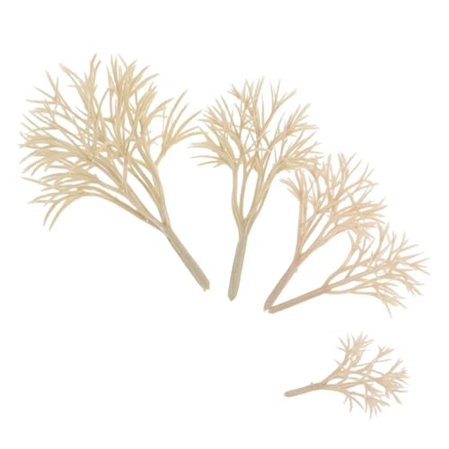 Angoily 20 Stück Gebäudemodellbaum Modelllandschaftsbaum Modelleisenbahn Zubehör Architekturmodellbaubedarf Mikrolandschaftsdekorationen Bäume Zum Basteln Miniaturmodellbäume Plastik Beige von Angoily