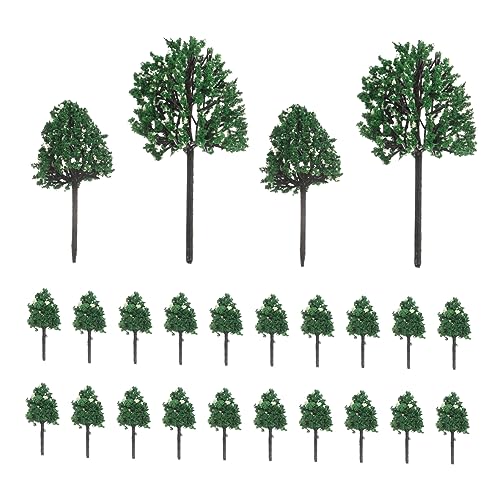 Angoily 24 Stück Teiliges Miniatur Baum Modell Set Realistische Kunststoffbäume für DIY Sandtisch Landschaft Leicht Platzsparend Langlebig für Modellbau Garten und Architektur Dioramen von Angoily
