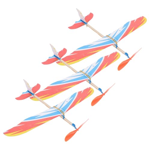 Angoily 3 Stück Teiliges DIY Gummiband Flugzeugmodell mit Vogel Design Langlebiges Leichtes Segelflugzeugspielzeug für Fördert Logisches und Eltern Junge Mädchen von Angoily