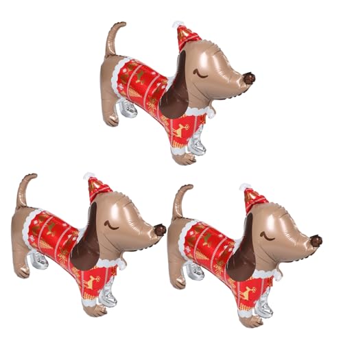 Angoily 3 Stück Weihnachts dekorations ballons Dekoration für Kindergeburtstage Haustier Hund Luftballons Tier-Geburtstagsballon Halloween -Partyballons süßer Ballon Aluminiumfolie von Angoily