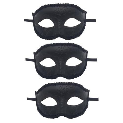 Angoily 3st Männliche Und Weibliche Maske Schwarze Masken Schwarze Kostümmaske Kostüme Einzigartige Maskerademaske Thematische Abschlussballmaske Bilden Halloween Venedig Männer Und Frauen von Angoily