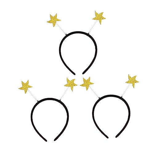 Angoily 3stücke Glitzernde Sternen-haarreifen Lustige Haarschmuck-accessoires Für Erwachsene Für Geburtstagsfeiern Und Festliche Anlässe Goldfarben von Angoily