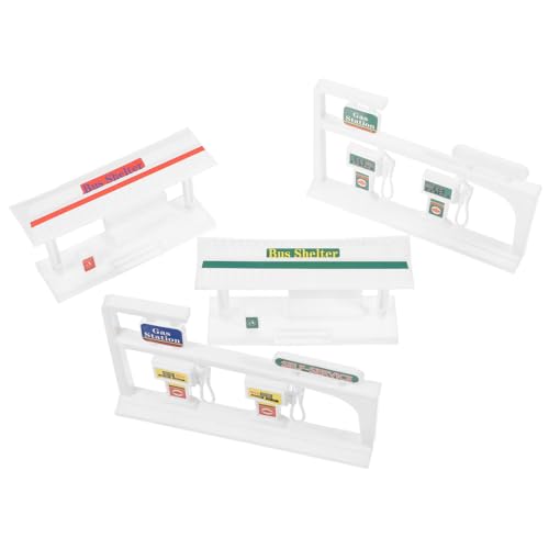 Angoily 4 Sätze Verkehrsmodellspielzeug DIY Modell Tankstellenmodell Selber Machen Pädagogisches Tankstellenmodell Selber Bauen DIY Sandtischmaterial Abs von Angoily
